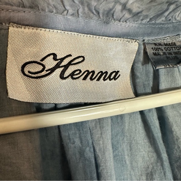 Vintage Henna Tie Dye Cotton Bohemian Blouse - Picture 9 of 15